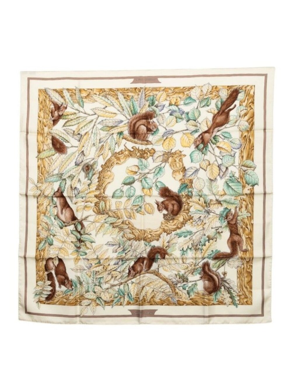 Hermes Carre 90 Casse Noisette Nutcracker Scarf Beige Multicolor Silk